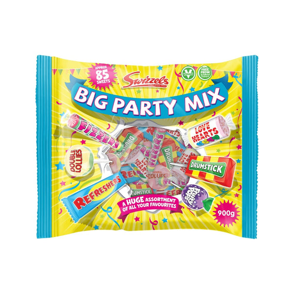 Swizzels Big Party Mix Bag Assorted Sweets | 900g, About 85 Sweets, Vegan