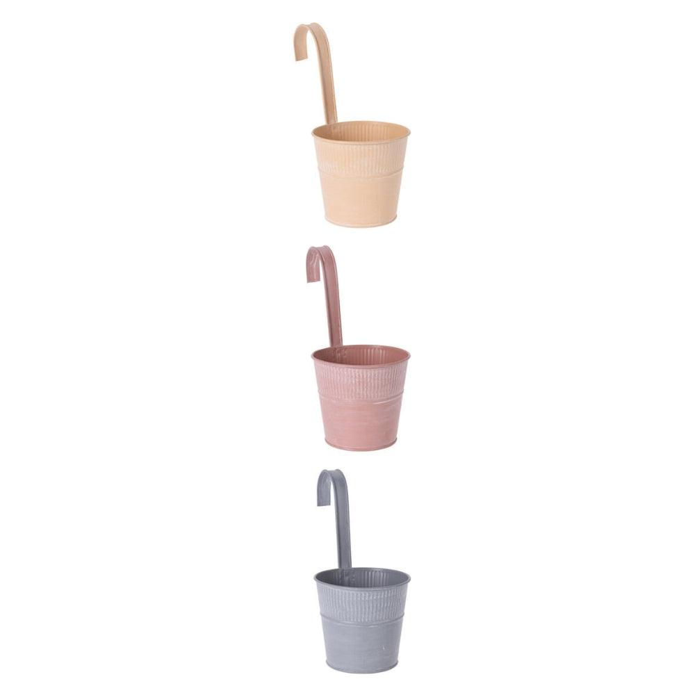 Ribbed Top Hanging Metal Planter | Assorted Colour | 11.5cm - Choice Stores