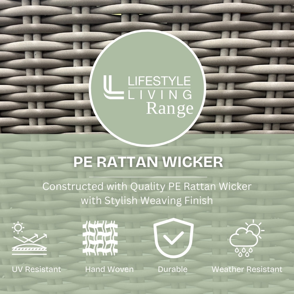 Lifestyle Living Riviera 8 Seater Grey Rattan Sofa Set