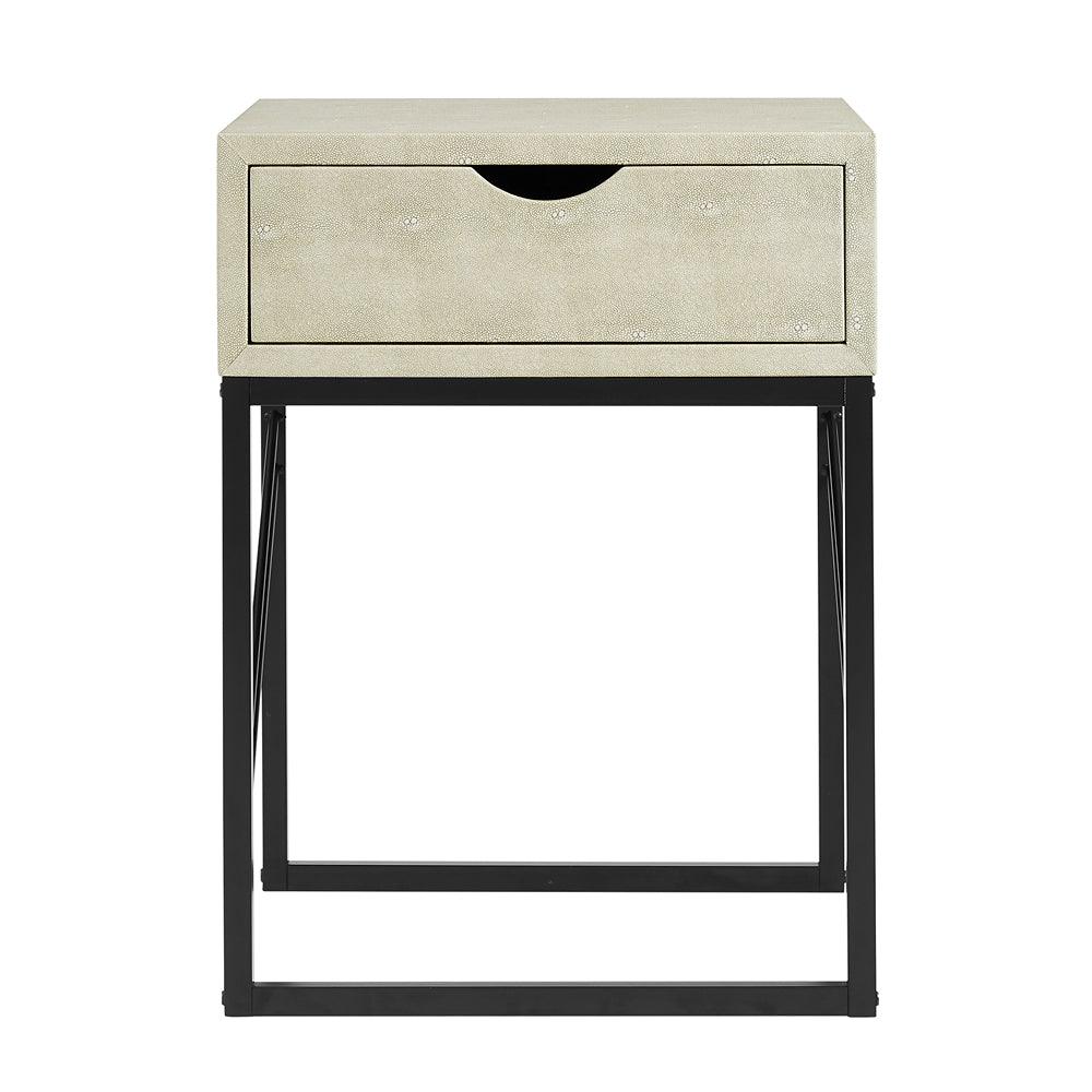 Walker Edison Vetti Drawer Faux Shagreen One Drawer Side Table | 24in - Choice Stores