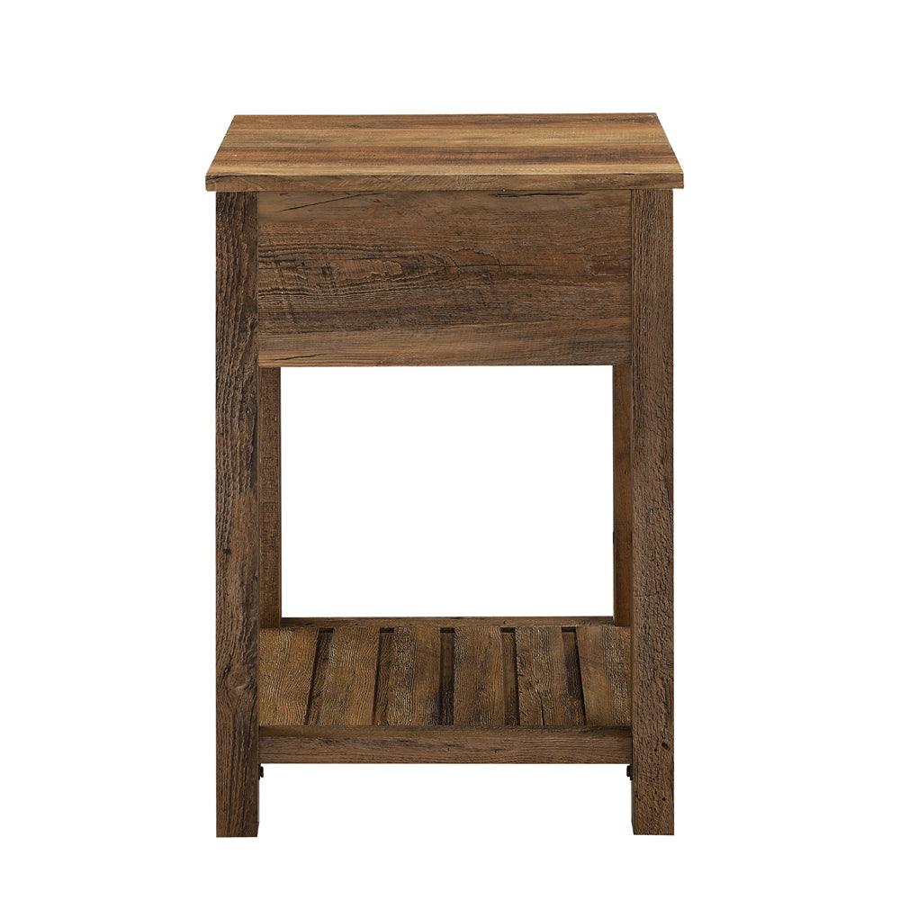 Walker EdisonOne Drawer Side Table Rustic Oak | 18in - Choice Stores