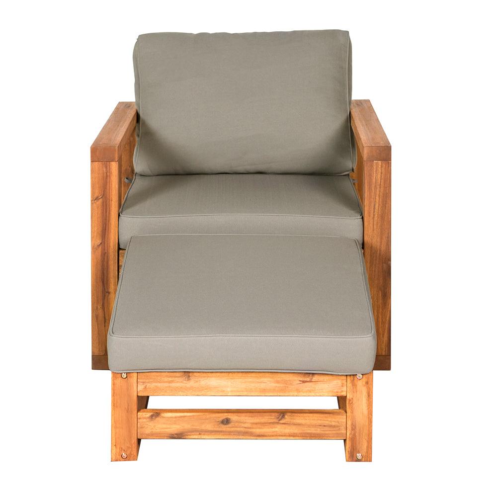 Walker Edison Hudson Patio Chair with Ottoman &amp; Cushions - Choice Stores