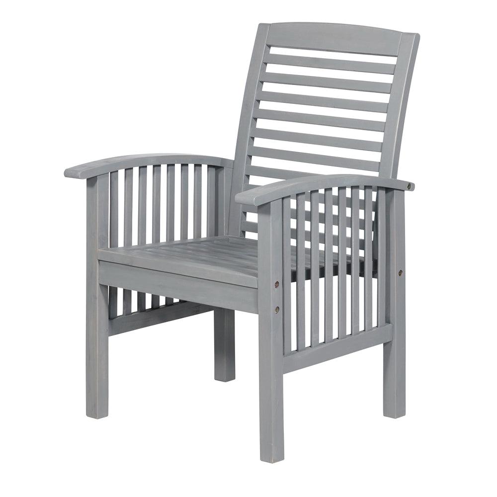walker edison midland outdoor grey patio chairs with cushions - set of 2