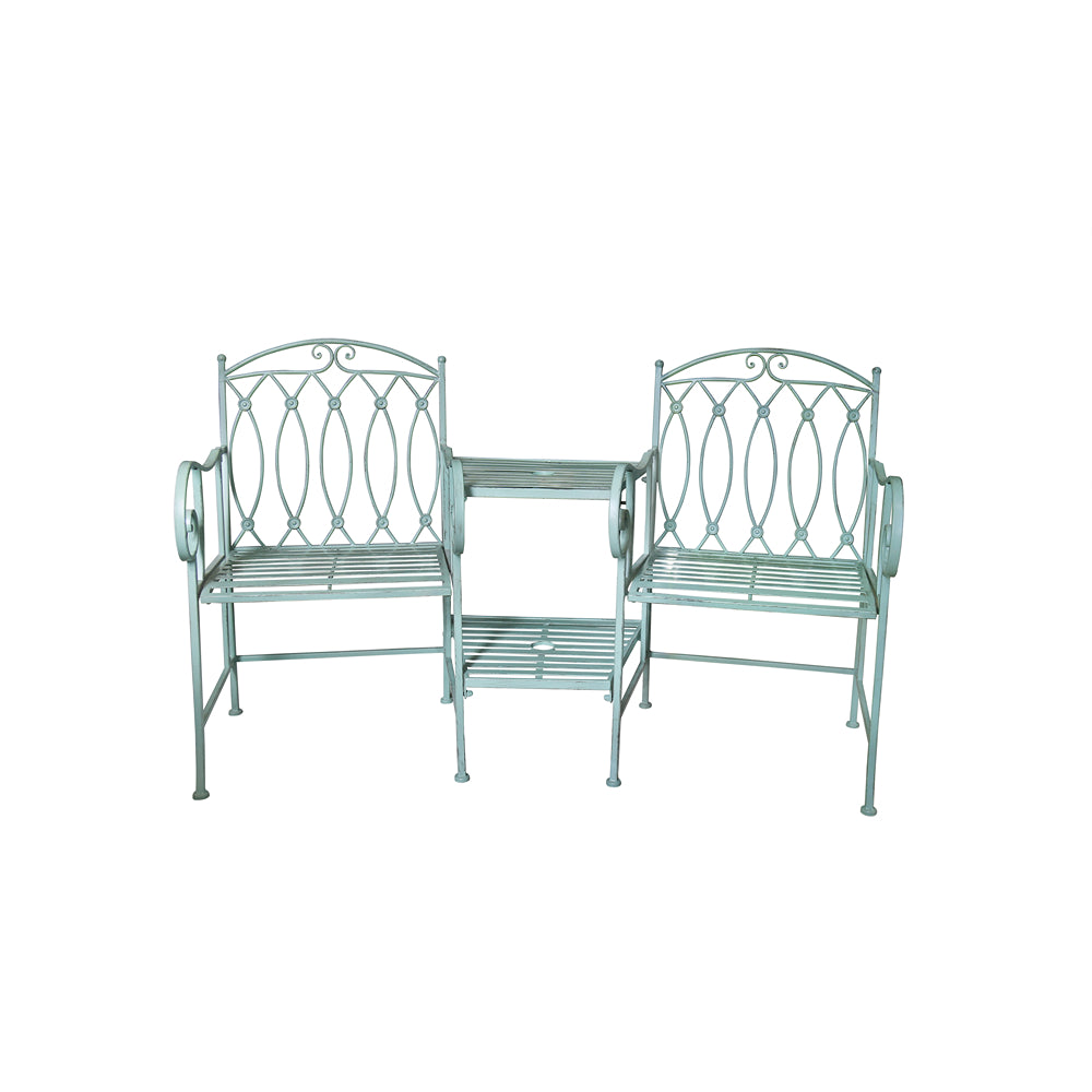 Lifestyle Living Capri Sage Green Outdoor Love Seat with Table