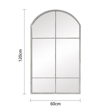 Lifestyle Living Stone Grey Metal Arch Outdoor Mirror | 60 x 120cm - Choice Stores