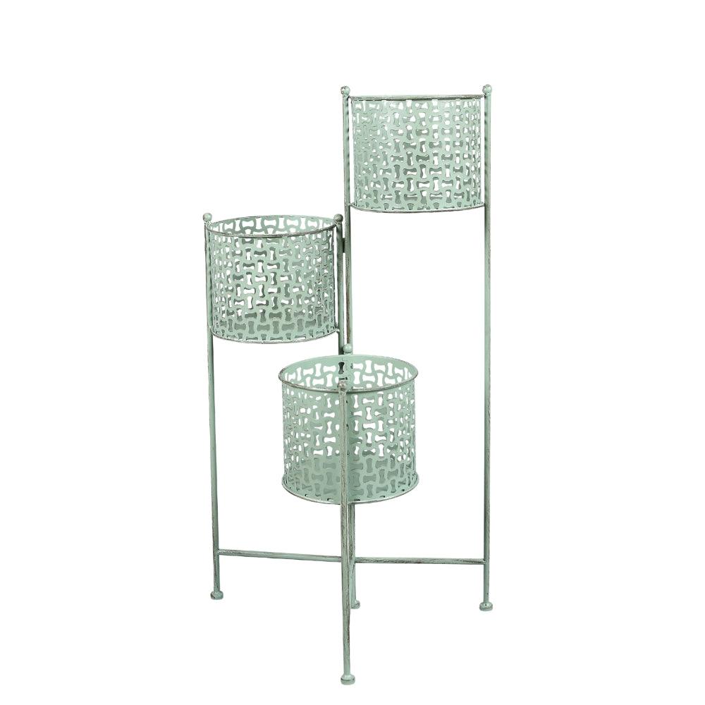 Lifestyle Living Sage Green 3 Piece Metal Planter Stand | 84cm - Choice Stores