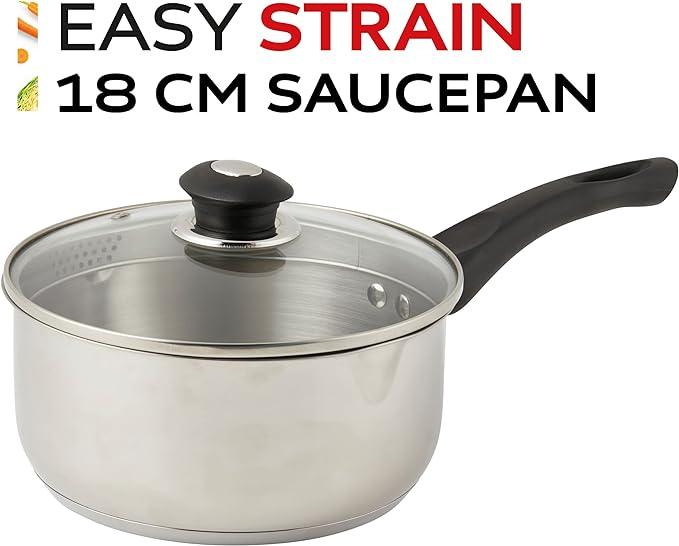 Russell Hobbs Easy Strain Saucepan | 18cm - Choice Stores