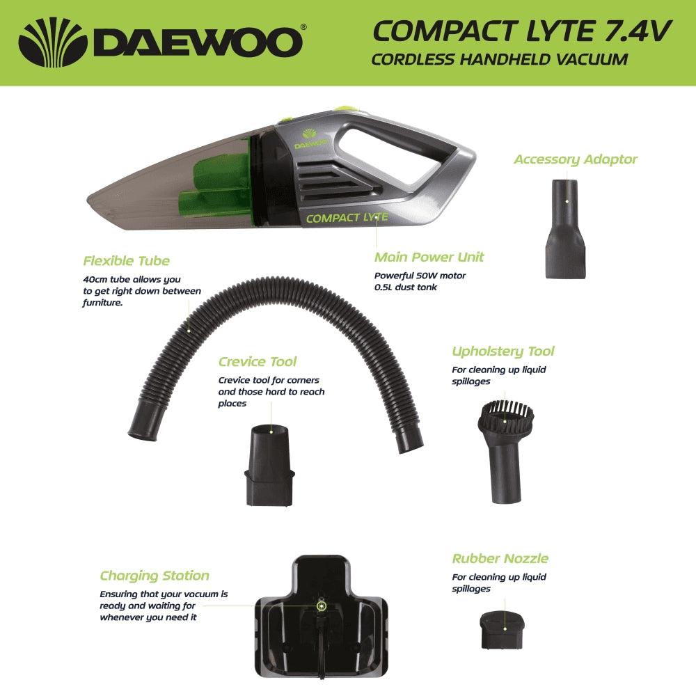 Daewoo Compact Wet &amp; Dry Cordless Vacuum | 50W - Choice Stores