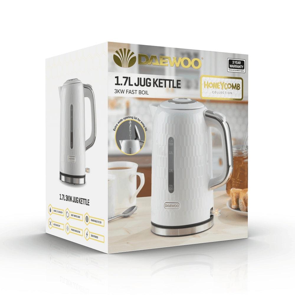 Daewoo White Honeycomb Kettle | 1.7L - Choice Stores