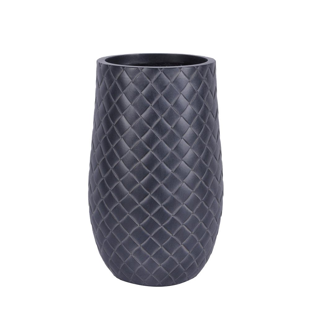 Garden Haven Charcoal Geometric Cylinder Clay Pot | Assorted Sizes - Choice Stores