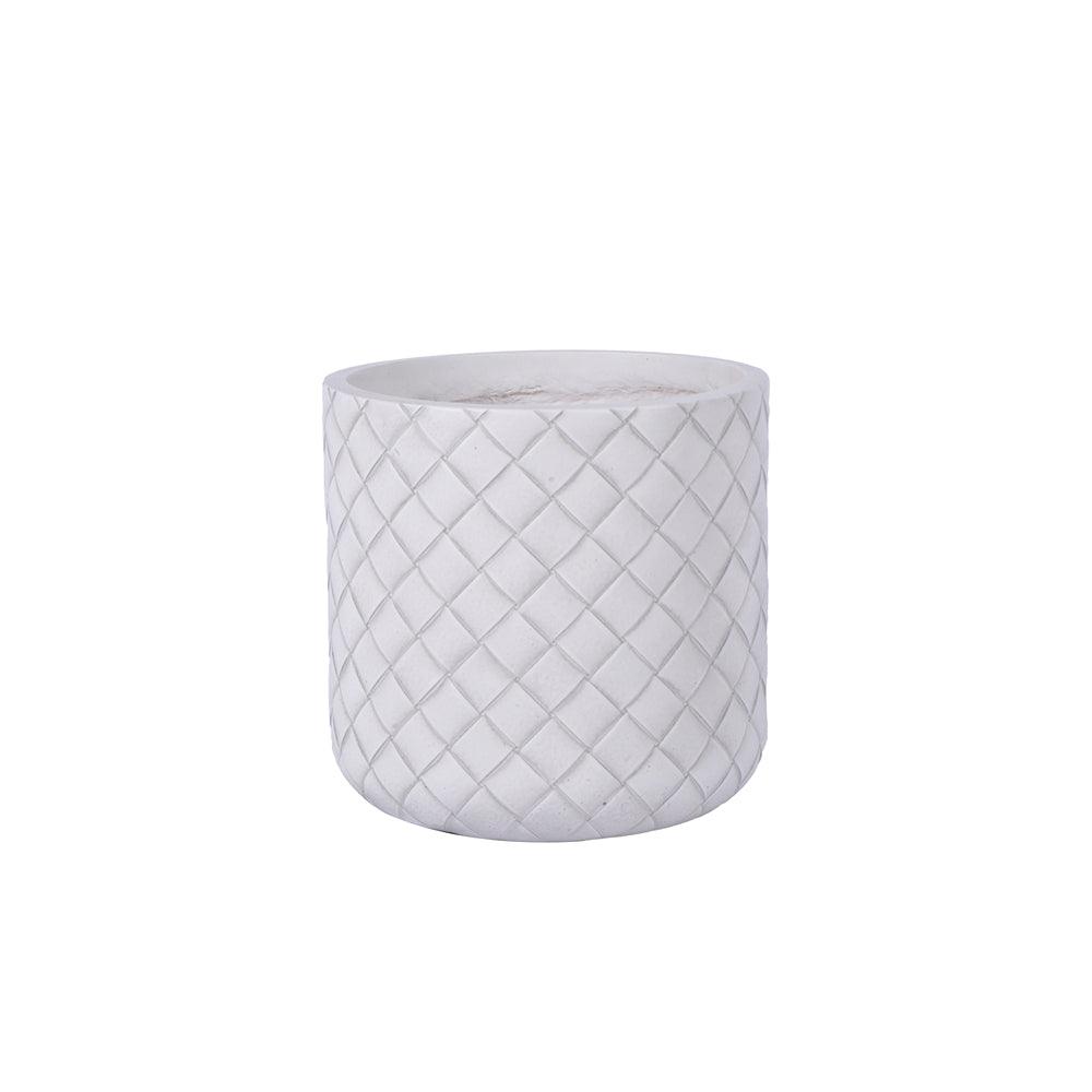 Garden Haven White Geometric Clay Pot | Assorted Sizes - Choice Stores
