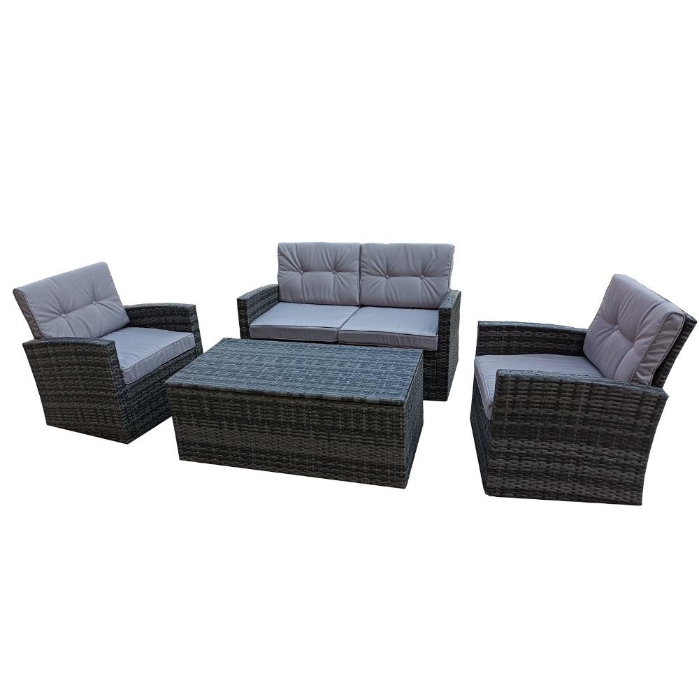 Lifestyle Living 4 Seater Dark Grey Rattan Sofa Set - Choice Stores