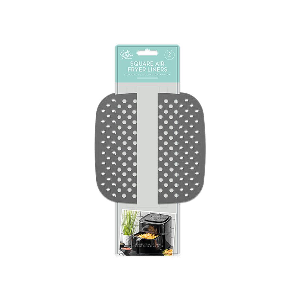 Cooke &amp; Miller Non Stick Reusable Square Air Fryer Liners | 21cm | Pack of 2