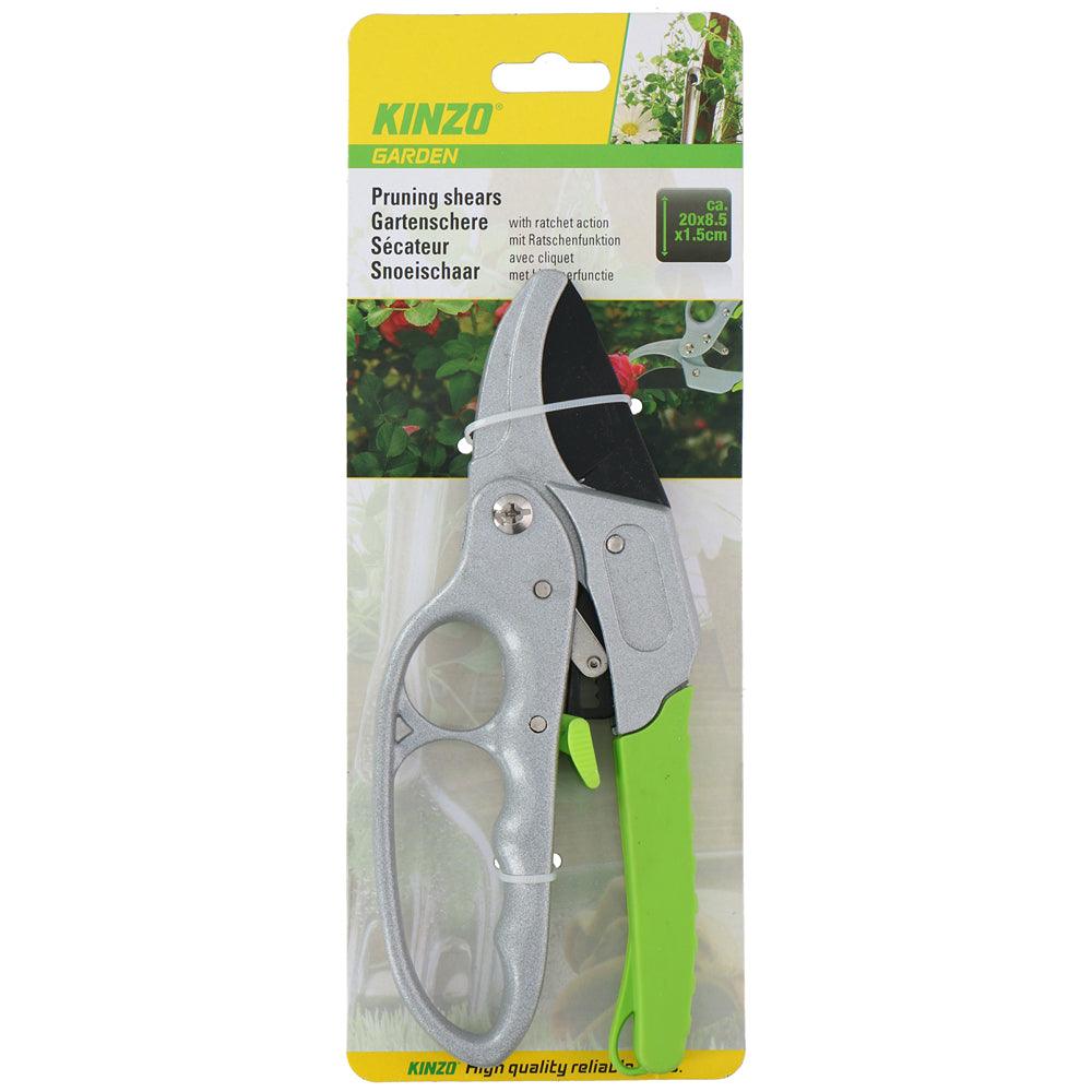 Kinzo Pruning Shears with Ratchet Action | 20cm