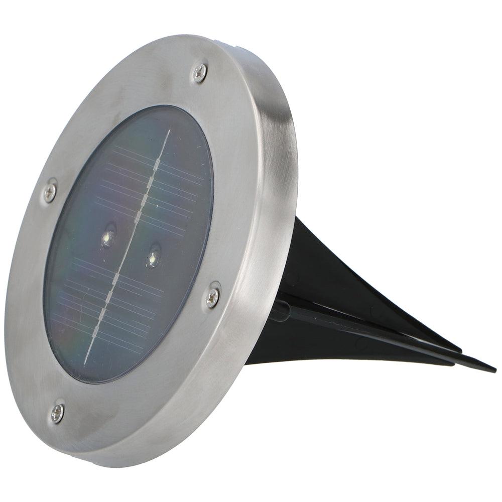 Grundig Solar LED Stainless Steel Round Ground Spot Light | 13cm