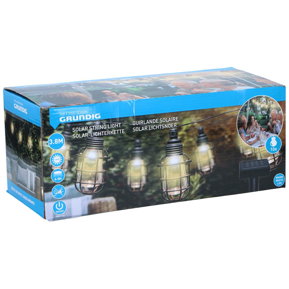 Grundig Warm White Solar 10 LED String Light Lanterns | 3.8m