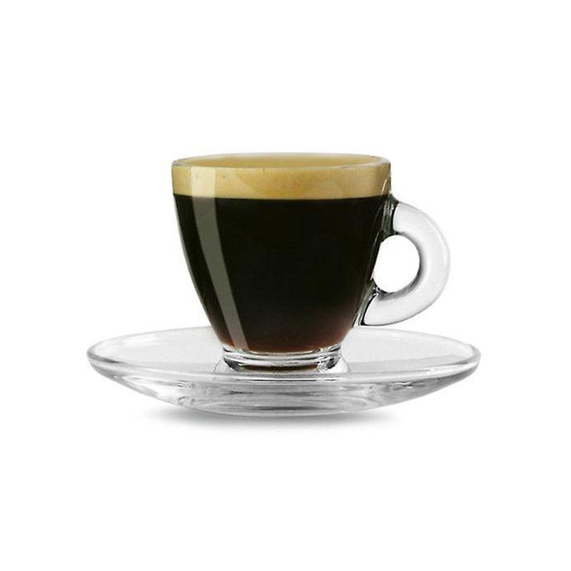 Ravenhead Entertain Espresso Glass Cup &amp; Saucer | Set of 4 - Choice Stores