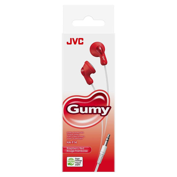 JVC Raspberry Red Gumy In-Ear Earphones | Ergonomic Fit