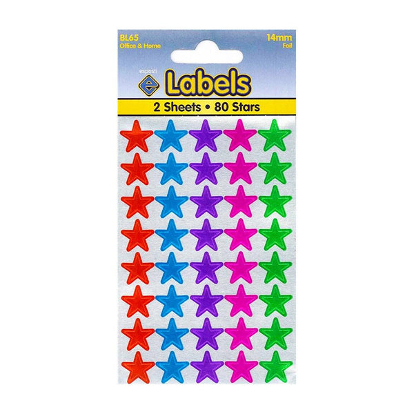 Esposti Vibrant Assorted Foil Stars | 14mm, 2pk