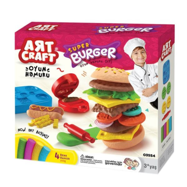 art craft super burger dough playset
