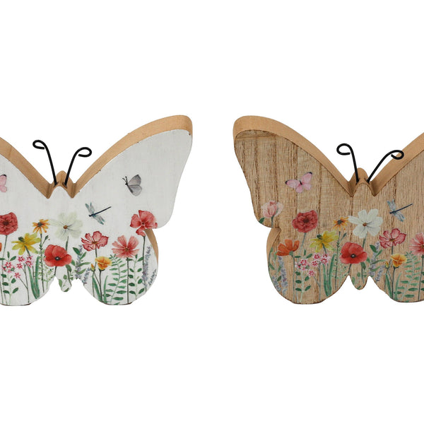 SIL Printed Butterfly Wall Deco | 17x13cm Wood & Metal