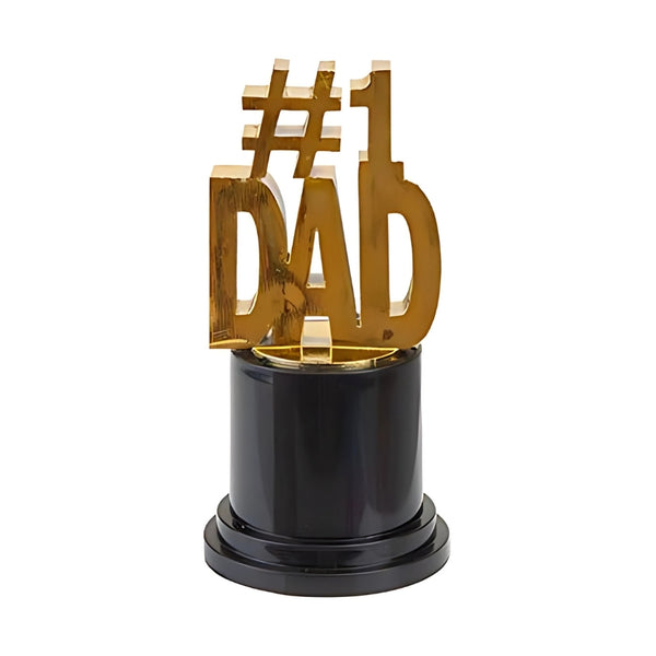 Number 1 Dad Novelty Trophy | Gold Text & Black Base