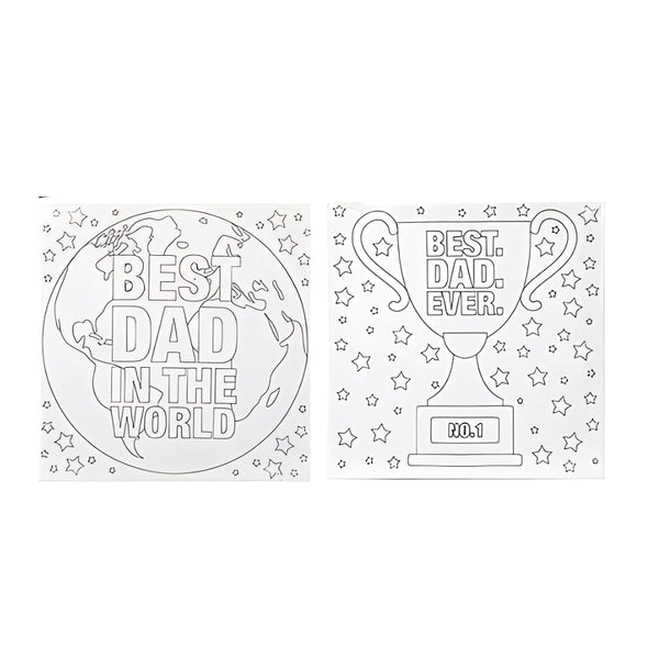 Dad Colour Your Own Canvas Set | 2 Fatherhood-Themed Sheets