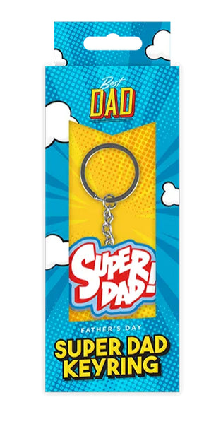 Super Dad Comic-Style Metal Keyring | Father's Day Gift