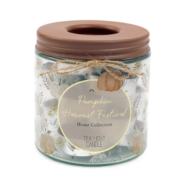 SIL Pumpkin Tealights in Jar | 15pk