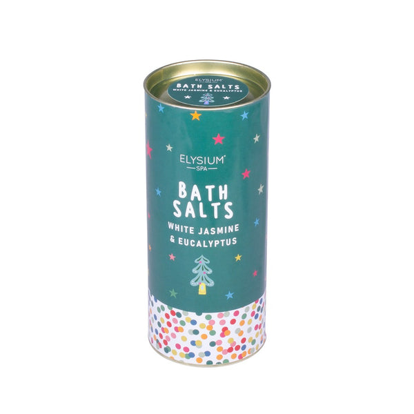 Elysium Spa White Jasmine & Eucalyptus Bath Salts Tube | Xmas Edition