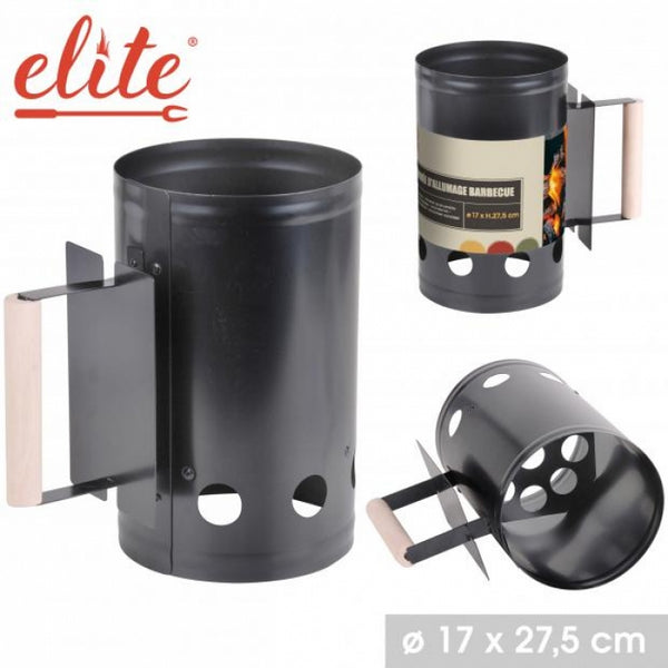 Elite BBQ Fire Starter with Wooden Handle | Durable Metal Construction