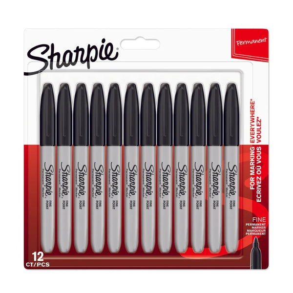 Sharpie Fine Point Black Permanent Markers | Pack of 12
