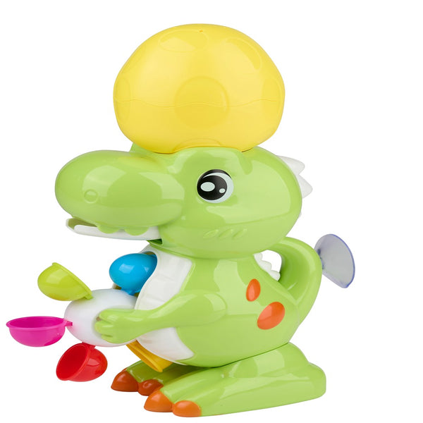 Eddy Toys Water Wheel Dinosaur | Green with Orange Spots