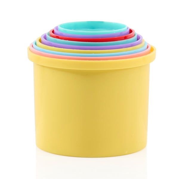 Lets Play Stack-Up Measuring Cups | 9pcs Vibrant Plastic