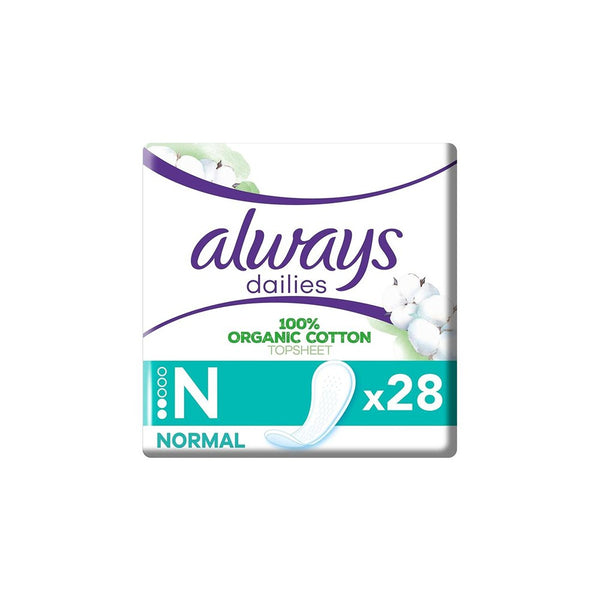 Always Organic Cotton Dailies Liners | 28 Pack