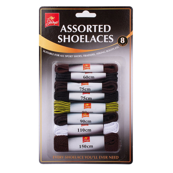 Jump Assorted Shoe Laces | Pack of 8
