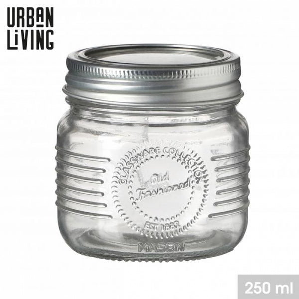 Urban Living Old Fashioned Mason Jar with Metal Lid | 250ml