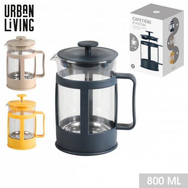 Urban Living French Press Coffee Maker | 800ml | 3 Assorted Colours
