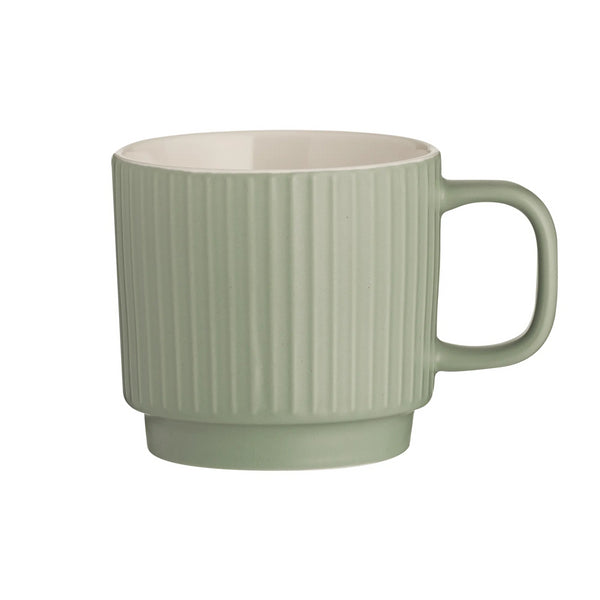 Mason Cash Embossed Line Ceramic Mug | Green | 355ml