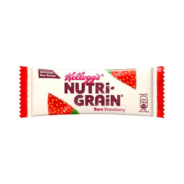 Kelloggs Nutri-Grain Strawberry Cereal Bar | 37g, 130 kcal, Single Serve