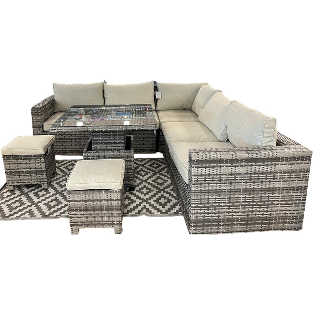 Lifestyle Living Alcamo 6 Seater Grey Rattan Sofa Set - Choice Stores