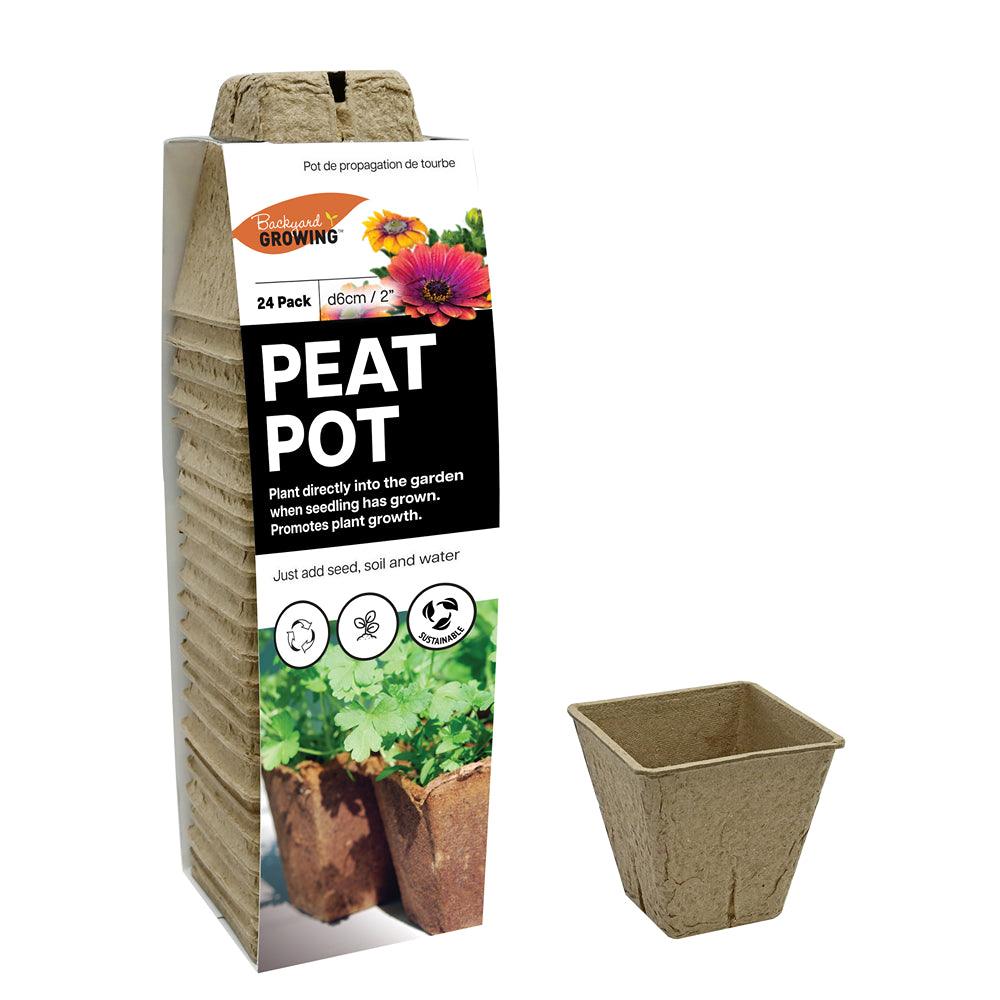 Backyard Growing Square Peat Pots 6cm | Pack of 24 - Choice Stores