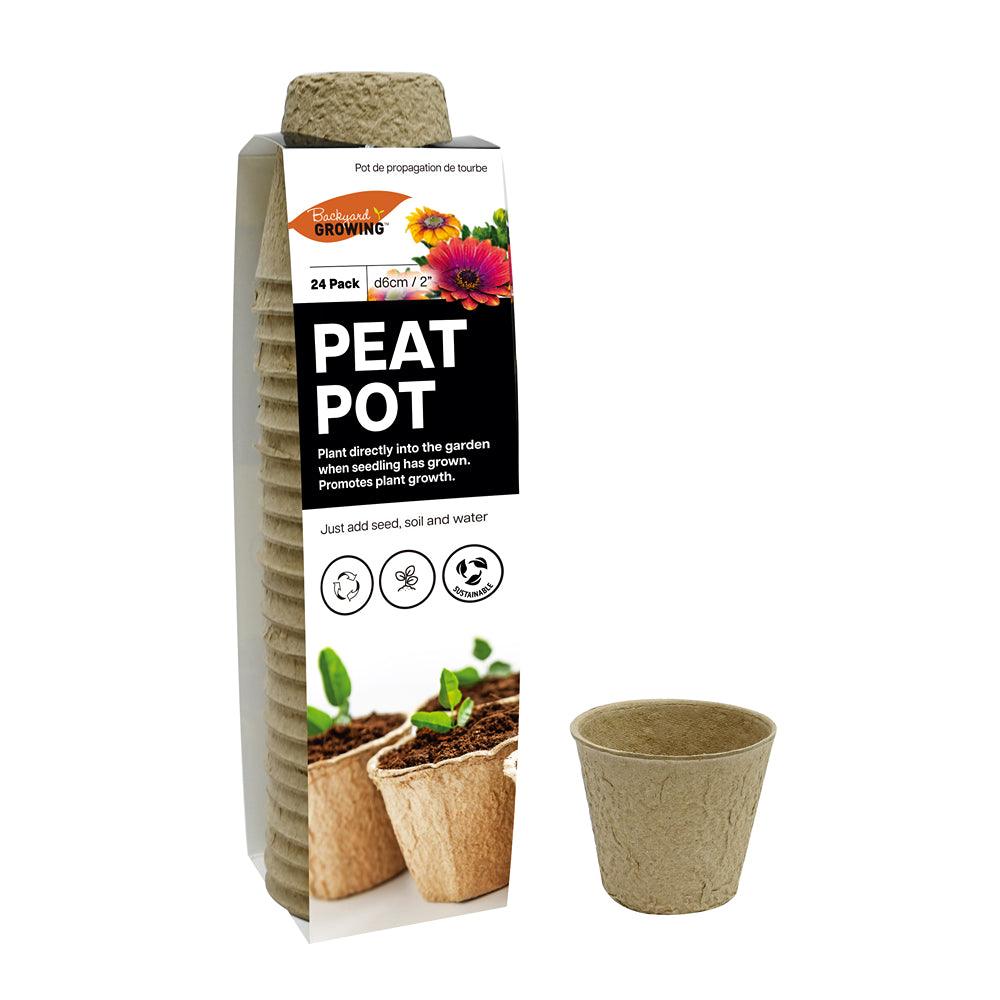 Backyard Growing Round Peat Pots 6cm | Pack of 24 - Choice Stores