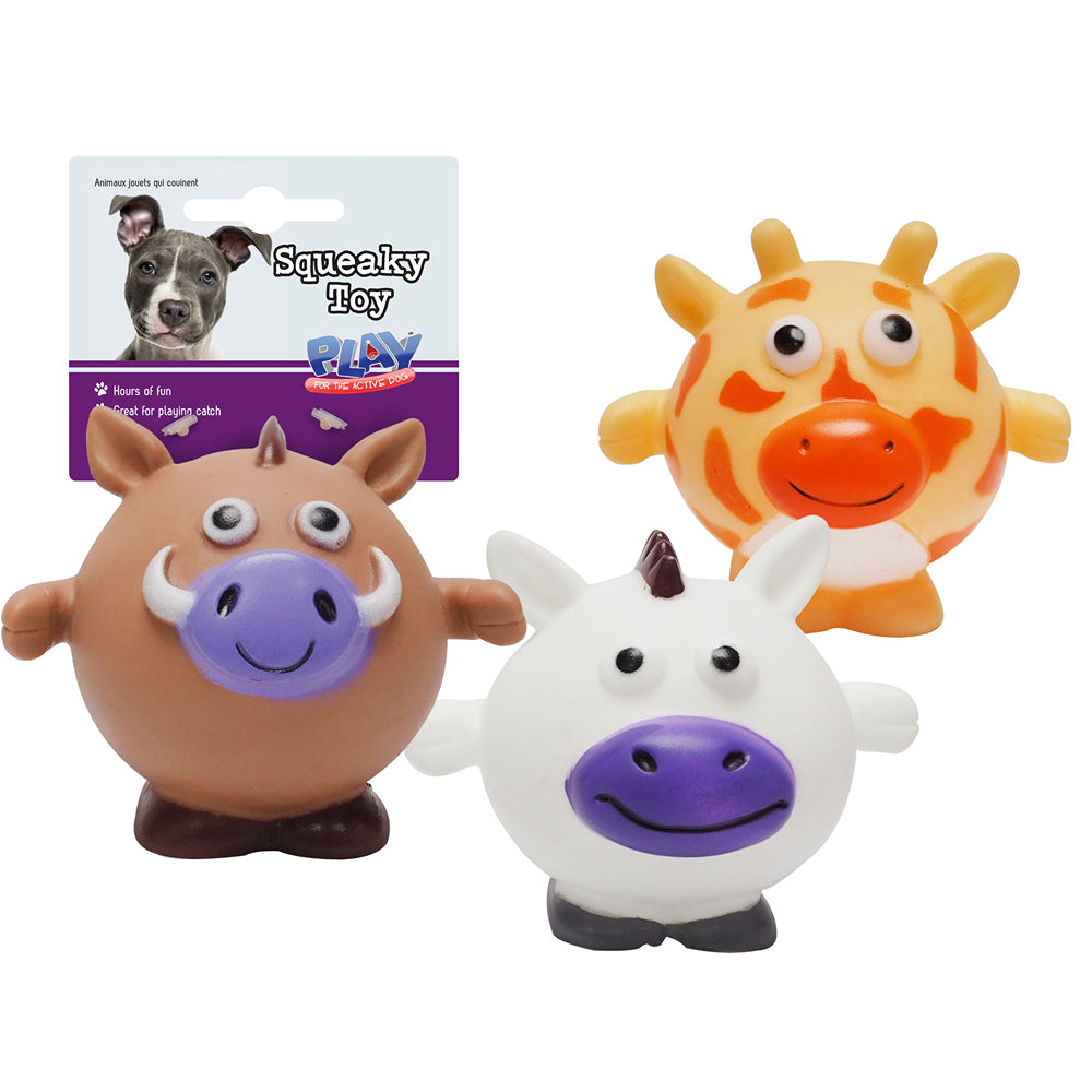 UBL Animal Squeaky Dog Toy | 3 Assorted