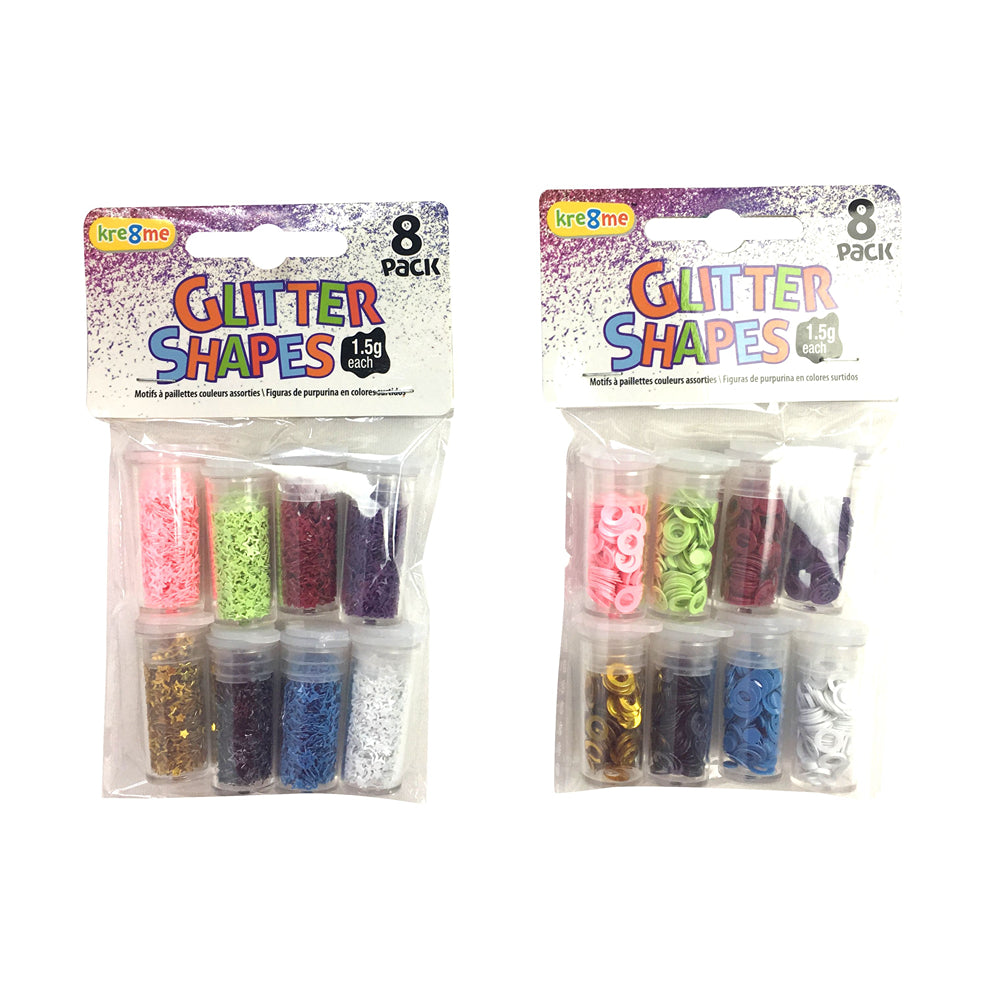 UBL Glitter Shapes Assorted Colours | Pack of 8