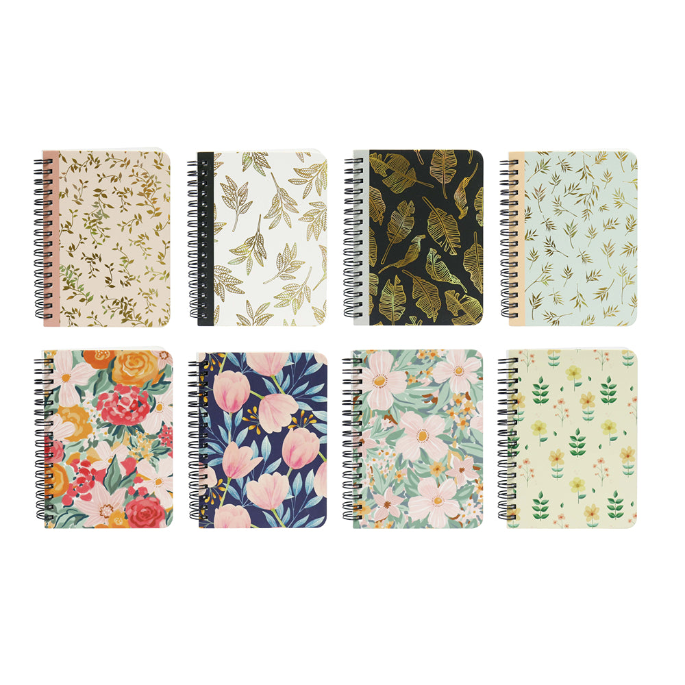 UBL A5 Spiral Floral Notebook Spiral | 8 Assorted
