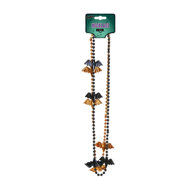 Halloween Bat Necklaces | Pack of 2, 39cm Length, Bat 5.5 x 3cm