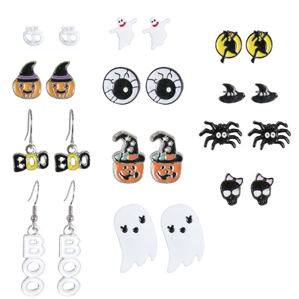 Halloween Stud Earrings Pack of 4 Assorted | 1 x 1 x 1cm
