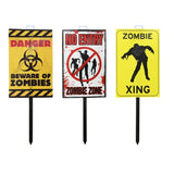 Halloween Zombie Warning Sign Stake | 29 x 58cm, Assorted Designs