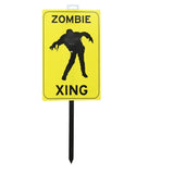 Halloween Zombie Warning Sign Stake | 29 x 58cm, Assorted Designs